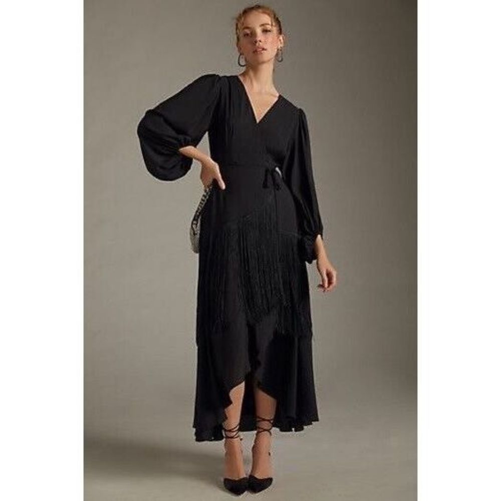 NWT Anthropologie Hutch Fringe Wrap Dress Size S. B-10
